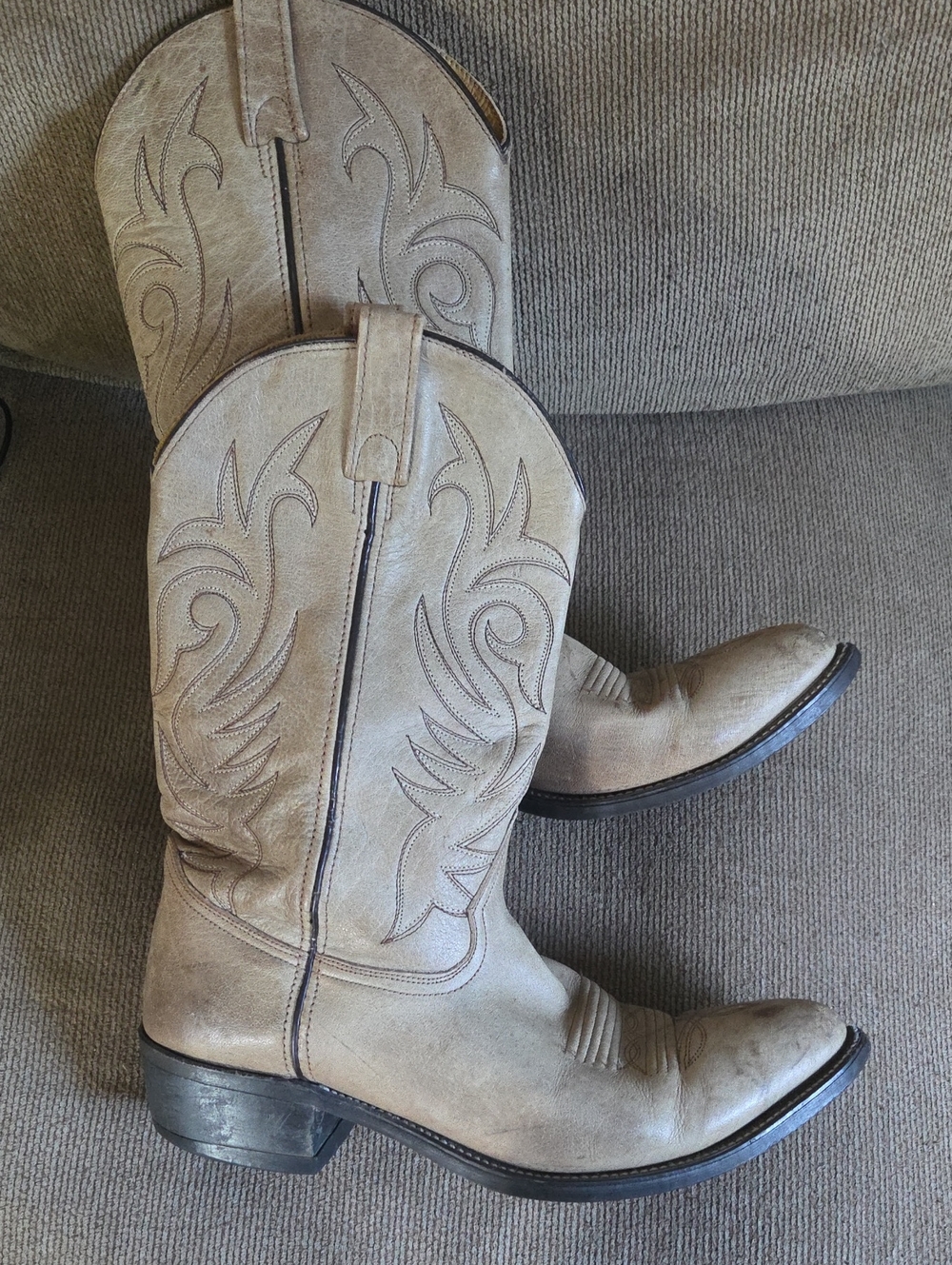 Vintage Heritage West Western Cowboy Boots Genuine Leather Mens Size 11D - Picture 1 of 8